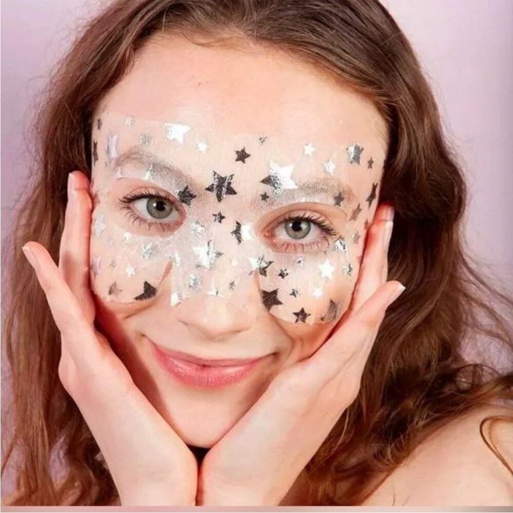 Morning Goggle Eye Mask Sparkling Silver Stars